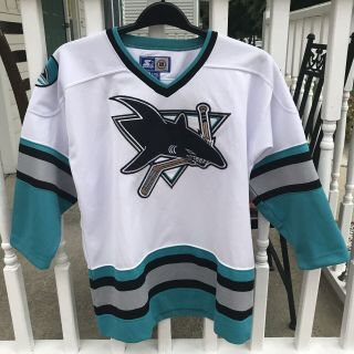Vintage Starter Nhl San Jose Sharks Jersey 90’s Hockey Men Sz L/xl