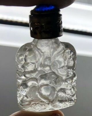 Antique Vintage Estate Victorian Miniature Perfume Glass Bottle W Blue Lalique ?