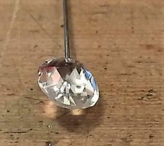 Pretty Edwardian Hat Pin With Clear Glass Faceted Stone