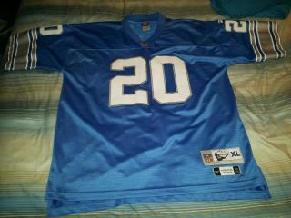 Barry Sanders 20 Detroit Lions 1996 Throwback Premier Football Jersey X - Large
