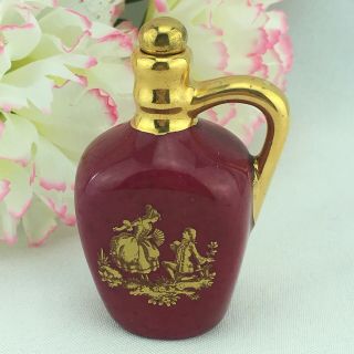Vintage Limoges France Perfume Bottle Novelty Porcelain Figural Jug