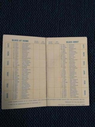 1968 - 69 St Louis Blues (National Hockey League) Falstaff Beer pocket schedule 2