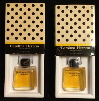 2 Mini Bottles Carolina Herrera Eau De Parfum 7 Ml.  0.  20 Fl.  Oz.  (1 Is)