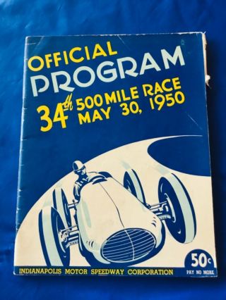 Indianapolis Indy 500 Vintage 1950 Official Race Program