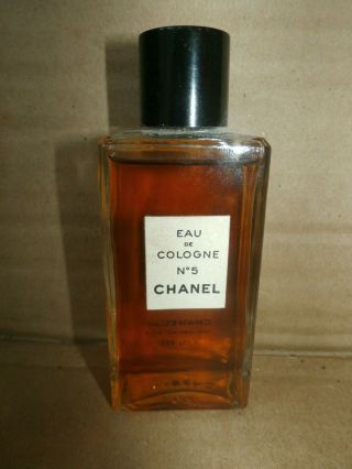 Vintage Chanel Eau De Cologne No.  5 Perfume Bottle Glass