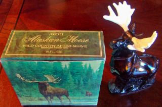 Vintage 1974 Avon For Men " Alaskan Moose " Wild Country After Shave Empty Bottle