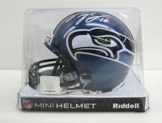Riddell Nfl Mini Seattle Seahawks Football Helmet Signed By Tyler Locket 16 Iob