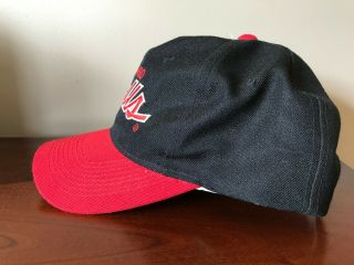 Vintage Chicago Bulls Sports Specialties Black Red Script Snapback Cap Hat 3