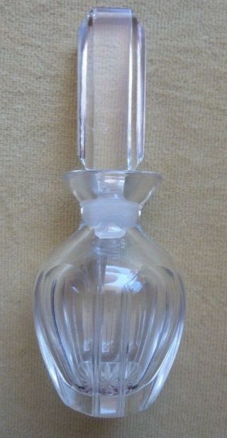 Vintage Crystal Cut Glass Czech Perfume Bottle W/ Stopper