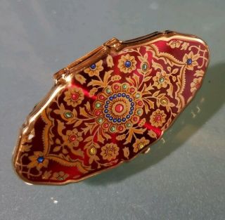 Vintage Stratton Of England Gold Tone Lipstick Mirror Holder Ring