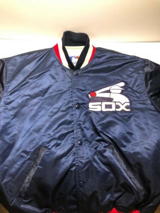 Vintage 80s Chicago White Sox Starter Jacket Mlb Baseball Blue (l)