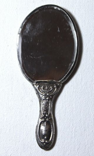 Antique Late 19th/early 20th C.  Bedo 900 Sterling Silver Small Hand Mirror