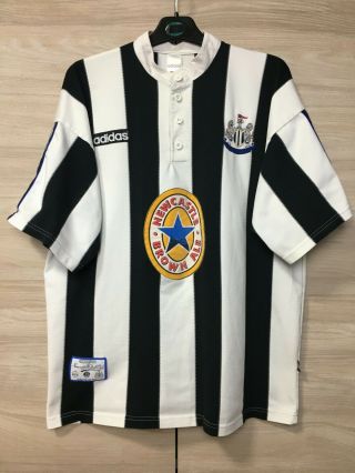Newcastle United 1995 - 1997 Home Football Soccer Adidas Vintage Shirt Jersey Xl