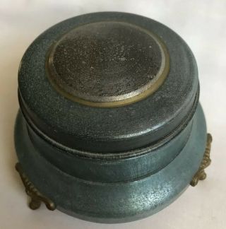 Vintage Metal Footed Powder Box Vanity Not Musical 2