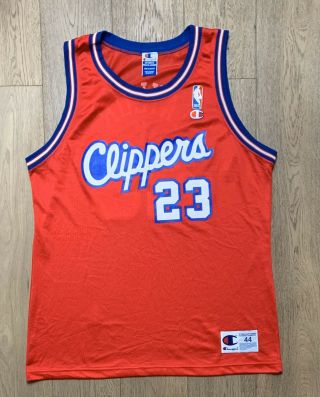 Rare Vintage Champion Nba Los Angeles Clippers Maurice Taylor Basketball Jersey