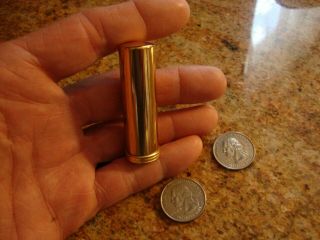 Vintage Gold Tone Or Plated,  Or Brass? Lipstick Style Tube/holder Make - Up Brush