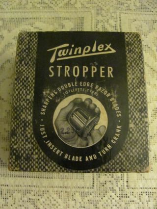 Vintage Twinplex Double Edge Razor Blade Sharpener With Instructions