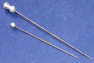 Stylish Set Of 2 Vintage Art Deco Silver Topped Hatpins 1920s