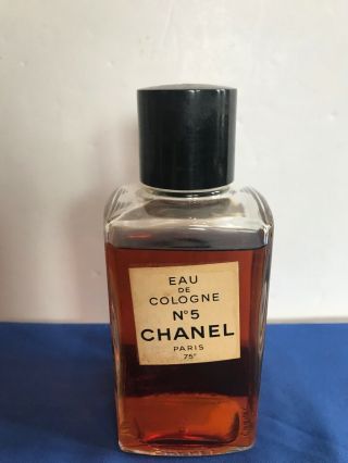 Vintage Large Chanel N0.  5 Paris Perfume Bottle Full Content 6 "