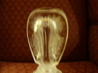 Vintage Irice Hand Cut Crystal frosted flower Perfume Bottle,  Matching stopper 2