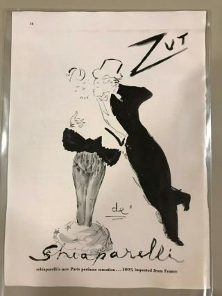 Vintage Ad Zut De Schiaparelli Paris France Perfume Nyc Theater 1950