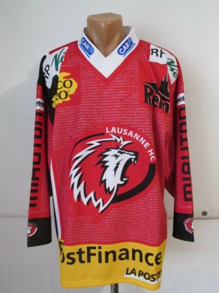 Lausanne Hc 2004/2005 Home Ice Hockey Jersey Shirt Trikot Switzerland Swiss Sz L