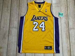 Vintage Los Angeles Lakers La Kobe Bryant 24 Adidas Mesh Sewn Jersey Large L Men