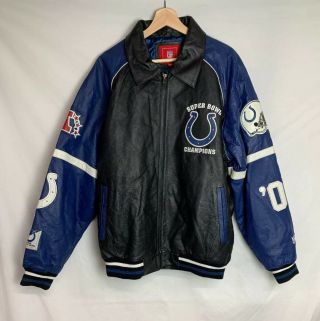 2006 Indianapolis Colts Bowl Xli Champs Leather Jacket Large
