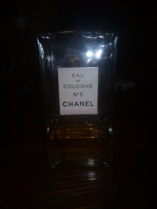 Vintage Chanel No5 Eau De Cologne 4 Ounce Bottle.  Probably 1 Ounce Left