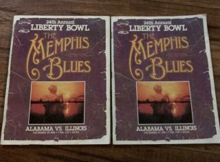 2 1982 Liberty Bowl Programs - Alabama Wins - Bear Bryant 