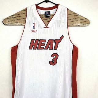 Miami Heat Dwyane Wade 3 Reebok Mens Nba Basketball Jersey Size Xl White