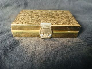 Vintage Elgin American Powder Mirror Compact Case Music Box Not USA 2