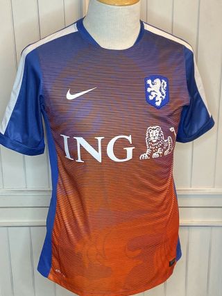 Holland Netherlands Training Nike Football Shirt Jersey Size Large Men Blue Ing