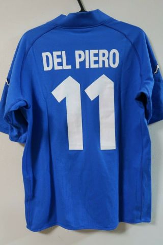 Italy 11 Del Piero 100 Soccer Tee Shirt 2002 World Cup M [r532]