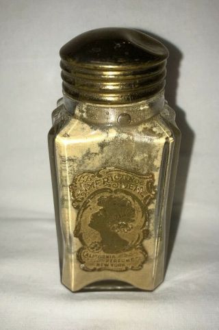 Ca.  1916 - 23 California Perfume Co.  " American Ideal " Perfumed Talc - Bottle