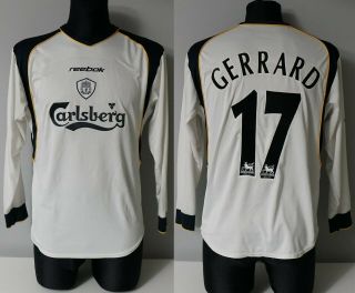 Liverpool 2001 Longsleeve Gerrard Football Shirt Soccer Jersey Reebok M Men