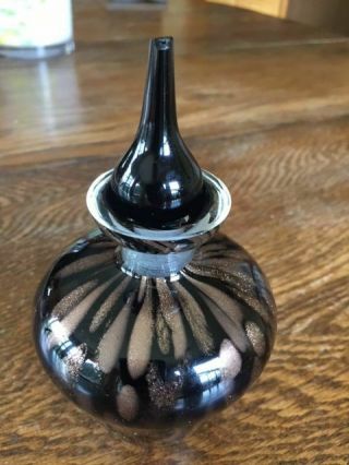 Vintage Murano Perfume Art Glass Bottle W/stopper,  6 ",  Chip On Stopper - L