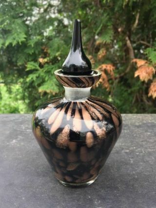 Vintage Murano Perfume Art Glass Bottle W/Stopper,  6 
