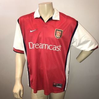 2000 - 2001 - 2002 Arsenal Fc Gunners Soccer Football Jersey Shirt Dreamcast Nike Xl