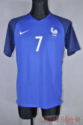 France National Team 7 Griezmann 2016/2017 Hom Fff Nike Soccer Shirt Size M