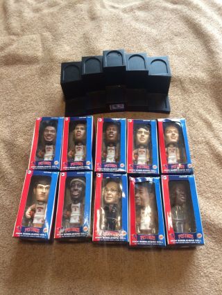 2004 Detroit Pistons / Burger King Bobbleheads Complete Set Of 10 With Stand