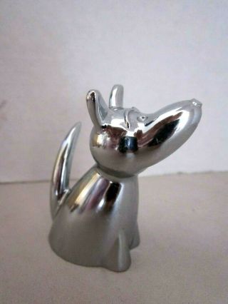 Vintage Umbra Dog Ring Holder Silver Tone Metal Felt Bottom 2.  75 " Tall