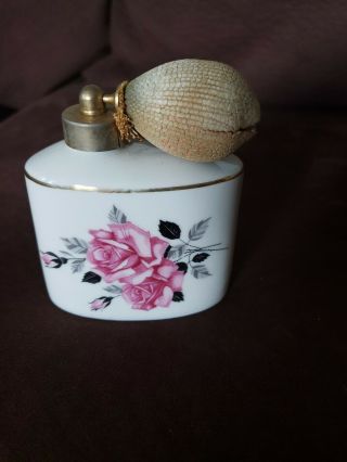 Vintage Royal Bavaria Germany Mandarbeit Ceramic Perfume Bottle Atomizer