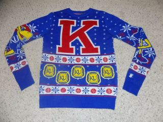 Adult S Kansas University Jayhawks Beware The Phog Blue Ugly Christmas Sweater