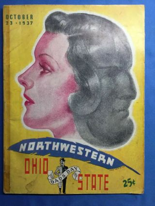 1937 - - Ohio State V.  Northwestern - - Football Program With Insert
