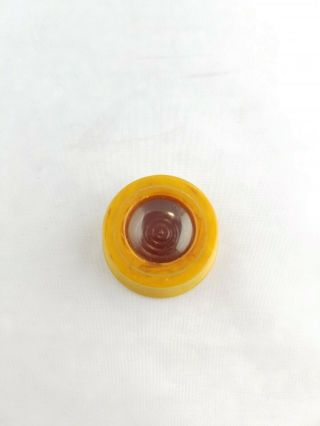 Rare Vintage Nos Elizabeth Arden Cinnabar Marbled Bakelite Round Mini Compact