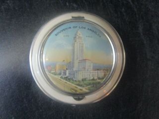 Vintage Souvenir Of Los Angeles,  California City Hall Ladies Compact Mirror