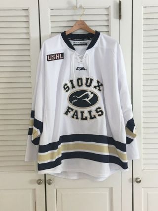 Sioux Falls Stampede Authentic Hockey Jersey 5 Size 52 Ushl Fight Strap 17 - 129