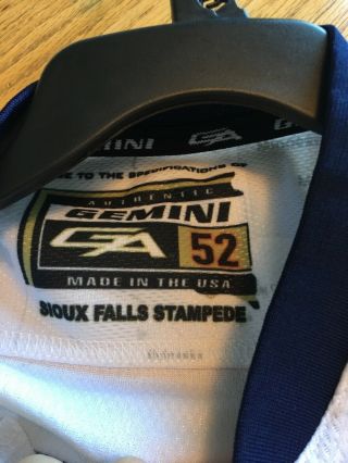 SIOUX FALLS STAMPEDE AUTHENTIC HOCKEY JERSEY 5 SIZE 52 USHL FIGHT STRAP 17 - 129 3