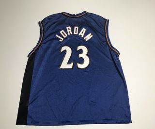 Michael Jordan Champion Washington Wizards Blue Road Jersey Size 44 Large EUC 2